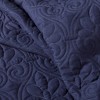 Gulches 3 Piece King Split Corner Pleated Quilted Bedspread,Navy - 4 of 4