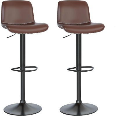 Bar Stools Set of 2/4 Adjustable Upholstered Swivel Bar Stools, Counter Height Bar Chairs with Back and Footrest for Bar, Kitchen Island