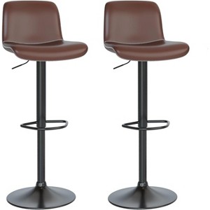 Bar Stools Set of 2/4 Adjustable Upholstered Swivel Bar Stools, Counter Height Bar Chairs with Back and Footrest for Bar, Kitchen Island - 1 of 4