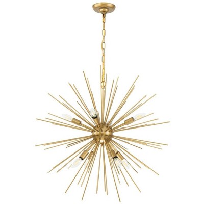 Timber 8-Light Brass and Gold Starburst Pendant
