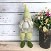 HomeRoots 30" Green and White Fabric Christmas Standing Gnome Tabletop Sculpture - 2 of 4