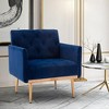 LOVMOR Modern Accent Chair w/Rose Golden feet & Upholstered,leisure single sofa for Living Room Bedroom Office - 3 of 4