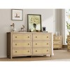 Natural Rattan 6-Drawer Boho Dresser 47.2" Wide - Extra Deep Storage - 3 of 4