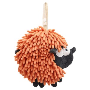 REGALWOVEN Sheep Shape Chenille Soft Absorbent Fast Drying Hand Towel with Hanging Loop 7" x 7" 1 Pack - 1 of 4