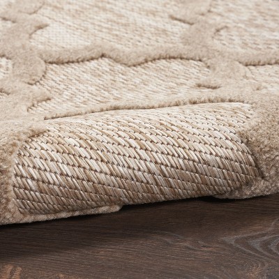 Natural Beige Synthetic Trellis Flat Woven 5' x 7' Rug