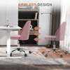 GlasFlength Modern Fabric Seating Sets with Wheels, Armless and Adjustable Swivel Office Desk Chairs, for a Variety of Occasions, Pink, 21"*21"*18" - 3 of 4