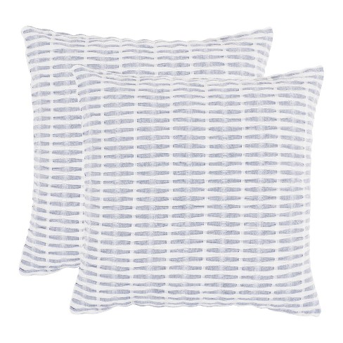 KAF Home Pleated Please Pillow Cover 20 x 20 inch 100 Percent Cotton Set of 2 Pillow Covers Navy 20 x 20