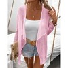Lightweight Crochet Cardigan Sweater Rib Knit Open Front Sweater Coats - 2 of 4