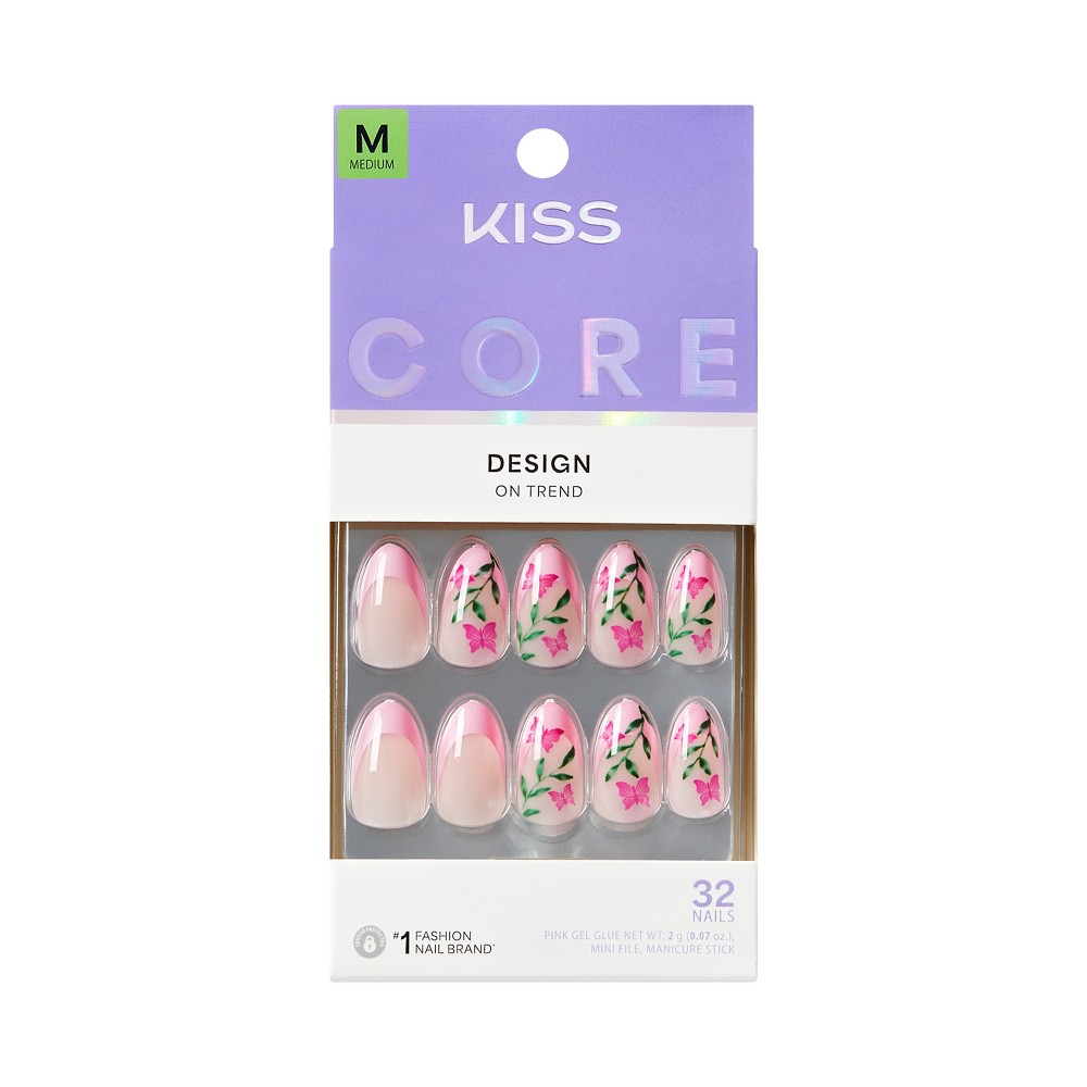 Photos - Manicure & Pedicure Tools KISS Nails CORE Press-On Fake Nails - Medium Almond - Springtime Splendor - 35ct