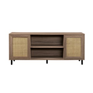 GlasFlength TV Stands and Consoles TV Console Table TV Center TV Stand with Storage Shelves Elegant for Living Room, Brown, 58"*15.75"*24" - 1 of 4