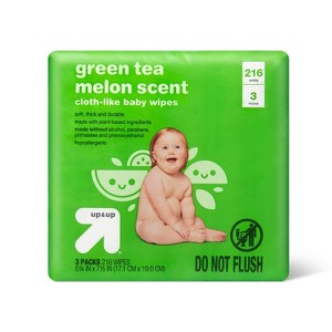 Green Tea Melon Scent Baby Wipes -  up&up™ (Select Count) - 1 of 4