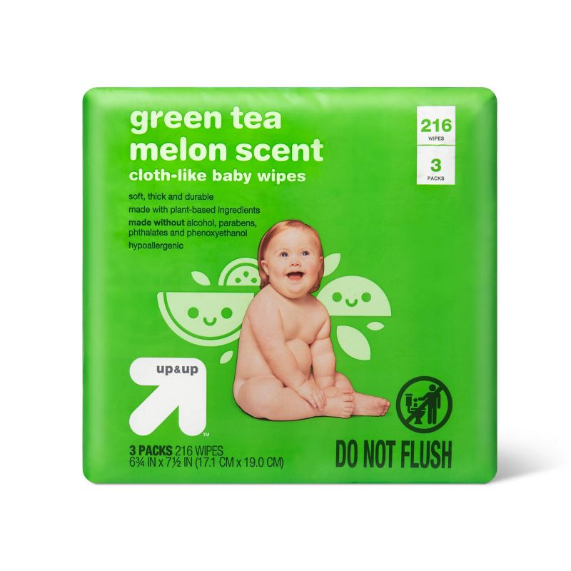 Green Tea Melon Scent Baby Wipes - up & up™, 1 of 10