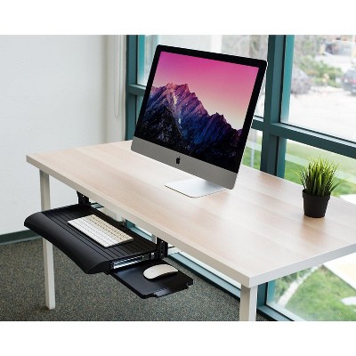 Adjustable Black Under Desk Keyboard Drawer with Mouse Platform