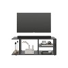 Vynxaria Modern Entertainment Center 17.8" H with 4 Shelves, Black Finish - 3 of 4