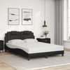 vidaXL Black Faux Leather Bed Frame with LED Lights, Full Size - 53.9"x74.8" - Modern Bedroom Furniture - 3 of 4