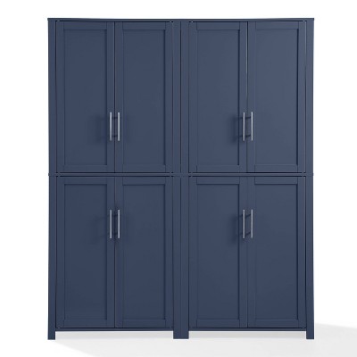 Savannah Navy 67" Shaker Style Kitchen Storage Pantry Set