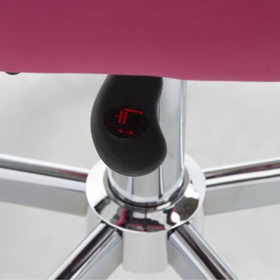 Pink Faux Leather Mesh Swivel Task Chair