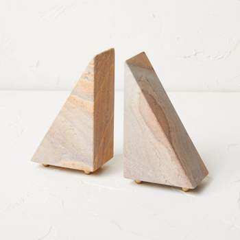Set of 2 Stone Pyramid Bookends - Opalhouse™ designed with Jungalow™