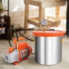 VEVOR 5 Gallon Vacuum Chamber and 3.5 CFM Pump Kit, Tempered Glass Lid Vacuum Degassing Chamber Kit, Single Stage Vacuum Pump, Orange&Silver - 2 of 4