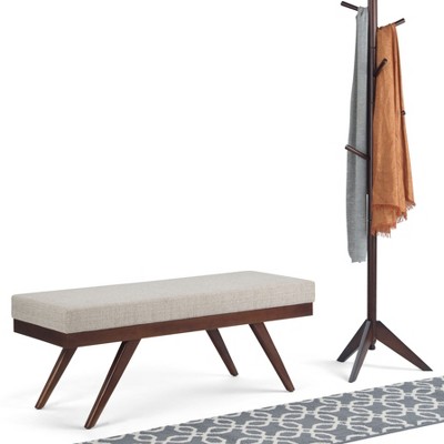 NicBex Modern Mid-Century Tufted Button Ottoman Bench with Wooden Legs,Upholstered Shoe Bench for Living Room,Bedroom,Entryway