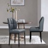 Bekrvio Mid Century Modern Dining Chairs, Upholstered Leather Armless Chairs with Checkered Pattern Back, for Kitchen & Dining Room - 4 of 4