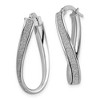 Black Bow Jewelry 3.75mm Glitter Infused Oval Twist Hoops in 14k White Gold, 28mm - 2 of 4