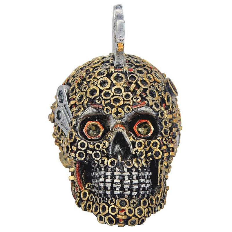 Design Toscano Gear Head Nuts and Bolts Motor Skull Statue, 2 of 8