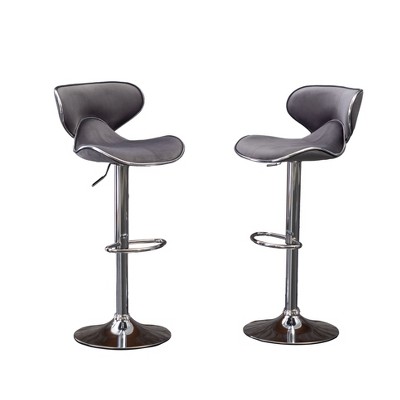 NicBex Dining Chairs Set of 2 Stool Upholstered Chair Airlift Adjustable Swivel Barstool with low-back style for Kitchen, Home Bar