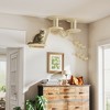 PawHut Cat Wall Shelves, 3pc Cat Wall Furniture w/ Scratching Post, Perches, Ladder, Steps & Scratching Board, Ceiling & Wall Mounted Cat Shelves - 3 of 4