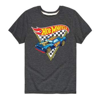 Boys' Hot Wheels Triangle Short Sleeve Graphic T-Shirt - Heather Gray/Dark Gray