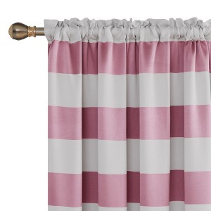 Deconovo Striped Thermal Room Darkening Rod Pocket Curtains (2 Panels) - 1 of 4