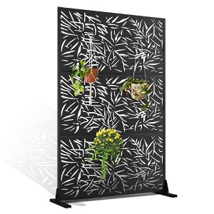 TUYOHW Metal Privacy Screen Outdoor, Decorative Privacy Panels, Freestanding Privacy Screen for Patio, Garden, Pool (White Square) - 1 of 4