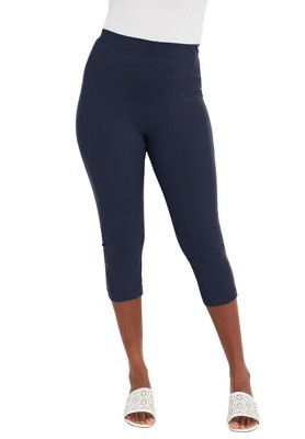 Jessica London Women's Plus Size Everyday Stretch Cotton Capri Legging
