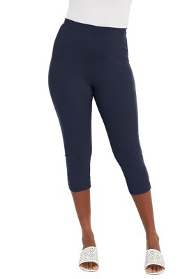 Jessica London Women's Plus Size Everyday Capri Legging, 12 - Navy : Target