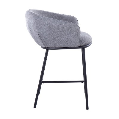 Ashland 26" Swivel Counter Stool Set in Gray with Metal Frame