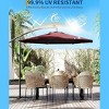 10 FT Hanging Cantilever Umbrella with 360 Degree Rotation, 8 Ribs Offset Patio Umbrella Cross Base Support Patio Umbrella with Easy Tilt Adjustment - 2 of 4