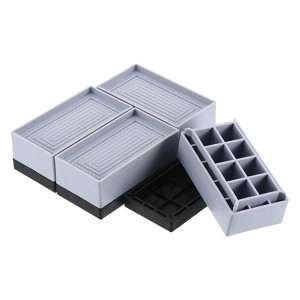 Unique Bargains Heavy Duty Adjustable Bed Accessories and Parts Rectangle Furniture Risers 4 Pcs - 1 of 3
