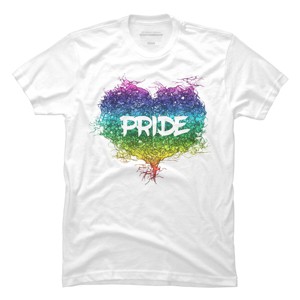 Adult Design By Humans Pride Heart Abstract Rainbow By Zedikzz T-Shirt - 1 of 2