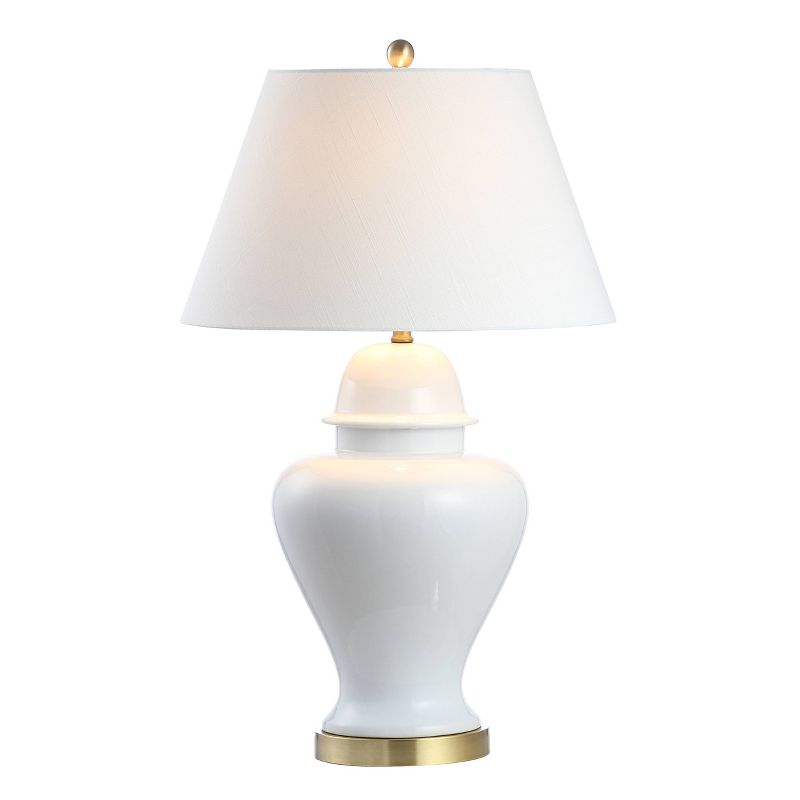 33" Ceramic/Iron Modern Classic Table Lamp (Includes LED Light Bulb) - JONATHAN Y, 1 of 6