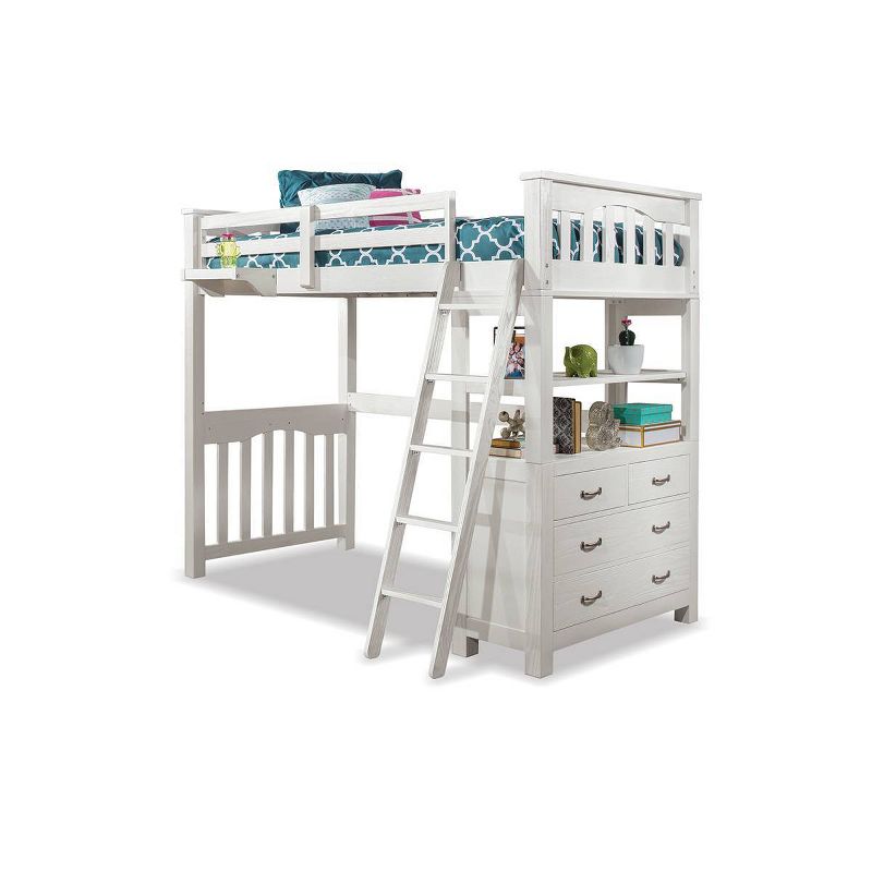 Twin Highlands Kids&#39; Loft Bed with Desk and Hanging Nightstand White - Hillsdale Furniture, 3 of 11