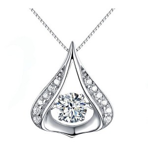 Catrina Pendant Necklace Cubic Zirconia Box Chain Women Ginger Lyne Collection - 1 of 4