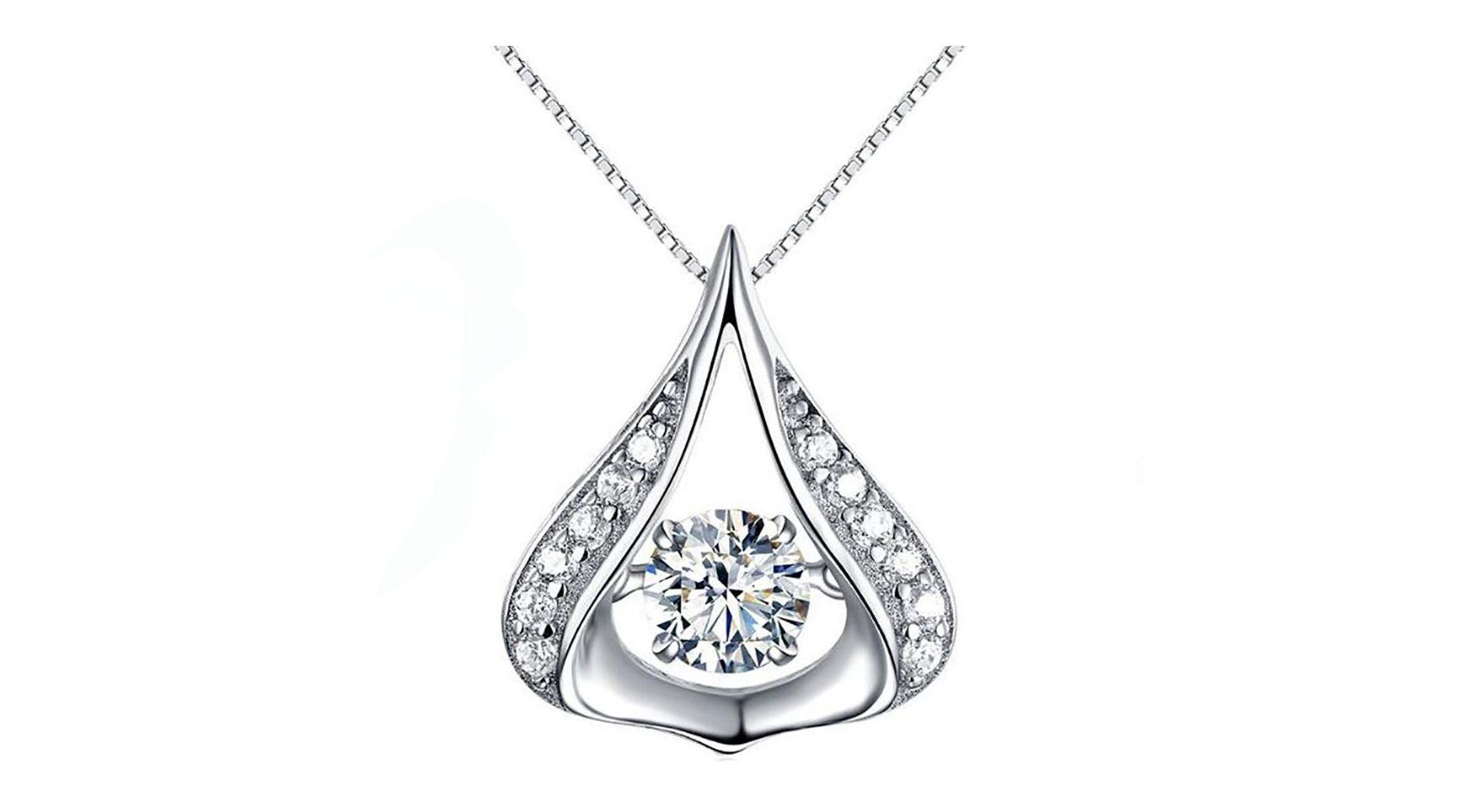 Catrina Pendant Necklace Cubic Zirconia Box Chain Women Ginger Lyne Collection