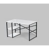 NicBex Home Office Desk 47" W Modern Writing Desk with 2-Tier Open Storage Shelf, Wooden Desktop and Metal Legs for Office, Study, Living Room - 4 of 4