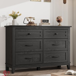 6 Dresser for Bedroom, 47" Wide Drawer Dresser with Storage Freestanding, Wooden Closet Storage Chest - 1 of 4