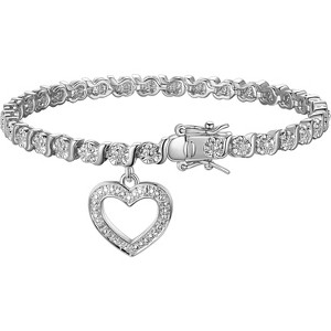 Silver Diamond Accent Tennis Bracelets Bracelets with Accent S-Link Chain - 1 of 4