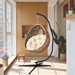 Heavy-Duty Hammock Stand for Chair, C-Stand Metal 330LBS Lord, 360¡ã Rotation for Balconies, Porches, Patios, Decks and Backyards Stand Only - 1 of 4