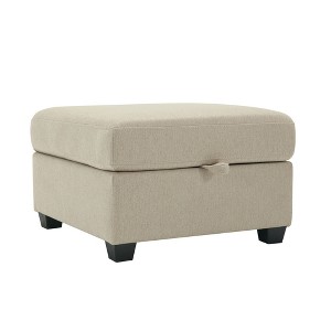 NicBex Modern 25.9" Square Storage Ottomans Wood Footstools with Polyester Fabric for Bedroom and Living Room - 1 of 4