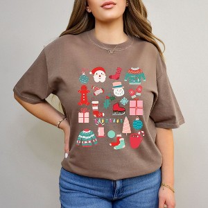 Simply Sage Market Women's Boho Christmas Chart Short Sleeve Garment Dyed Tee - 1 of 4