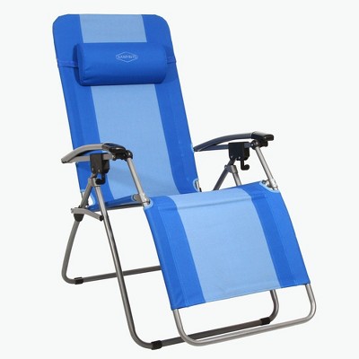 Kamp-Rite KAMPAC076 Outdoor Furniture Camping Beach Patio Sports Anti Gravity Folding Reclining Chair, Blue