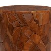 Contemporary Teak Wood Accent Table Dark Brown - Olivia & May: Round, No Assembly, Spot Clean - 3 of 4